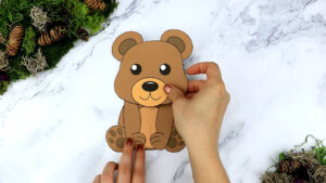 Free Printable Woodland Cut And Paste Bear Craft throughout Free Printable Brown Bear Template