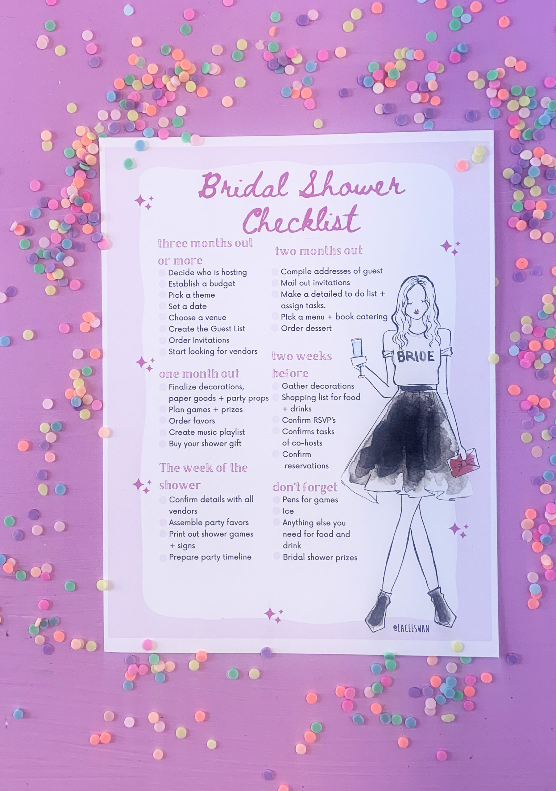 Free Printables Archives - Lacee Swanlacee Swan in Free Printable Bridal Shower Checklist