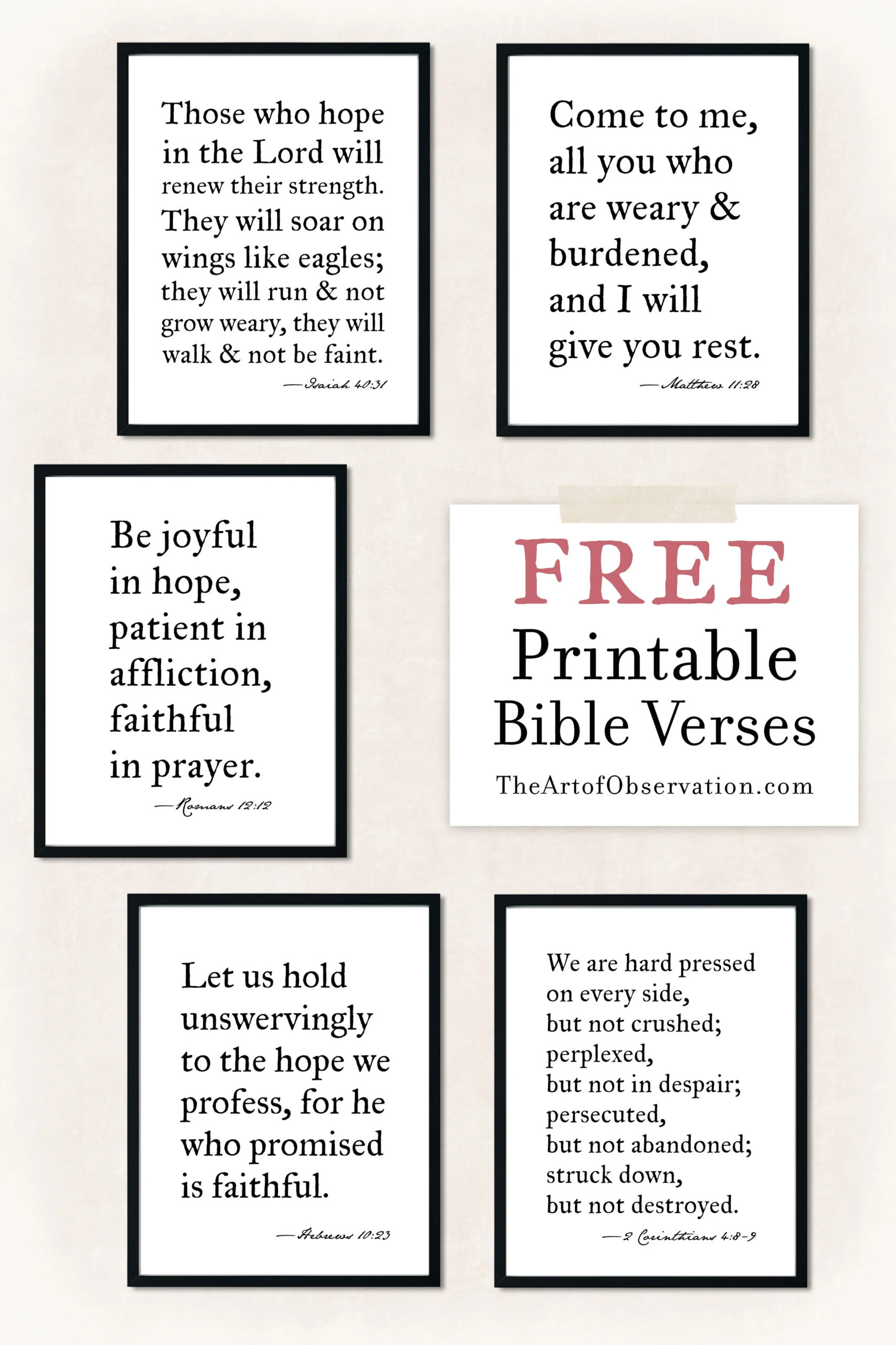 Free Printables: Bible Verse Wall Art — The Art Of Observation within Free Printable Bible Verse Wall Art