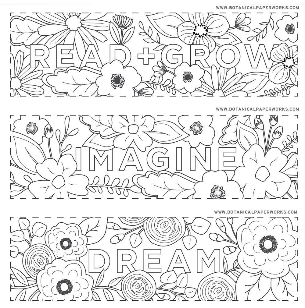 Free Printables} Read + Grow Coloring Bookmarks For Back-To-School for FREE Printable Bookmarks For Books