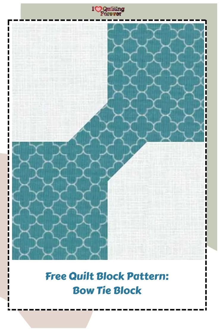 Free Quilt Block Pattern: Bow Tie Block in Free Printable Bow Tie Quilt Pattern