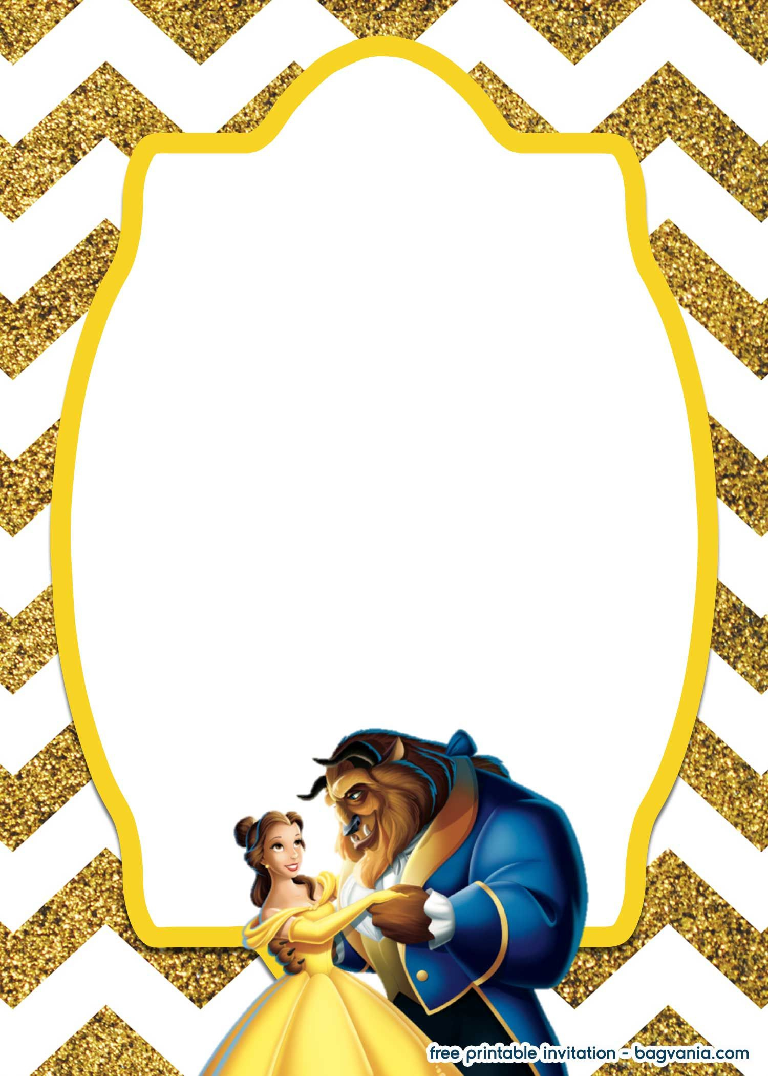 Free Royal Beauty And The Beast Invitation Template pertaining to Free Printable Beauty And The Beast Invitations