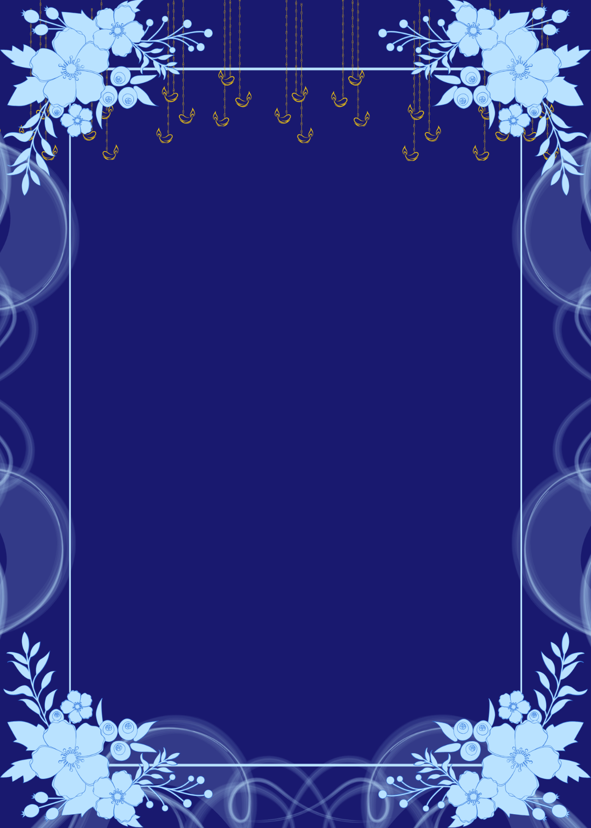 Free Royal Blue Background Invitation Template To Edit Online with Free Printable Blank Wedding Invitation Templates Royal Blue