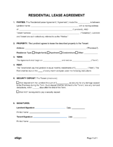 Free Simple (1-Page) Lease Agreement Template | Pdf | Word intended for Free Printable Basic Rental Lease