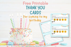 Free Super Cute Thank You For Coming To My Birthday Printables with Free Printable Birthday Thank You Cards