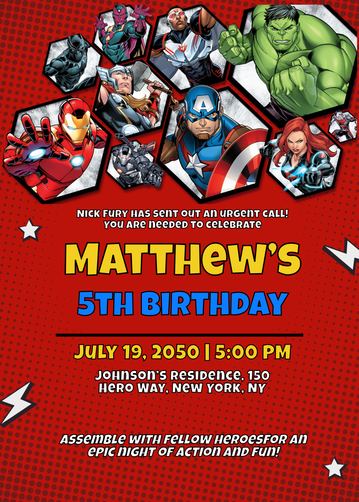 Free Superhero Invitation Templates, Editable And Printable for Free Printable Avengers Birthday Invitations