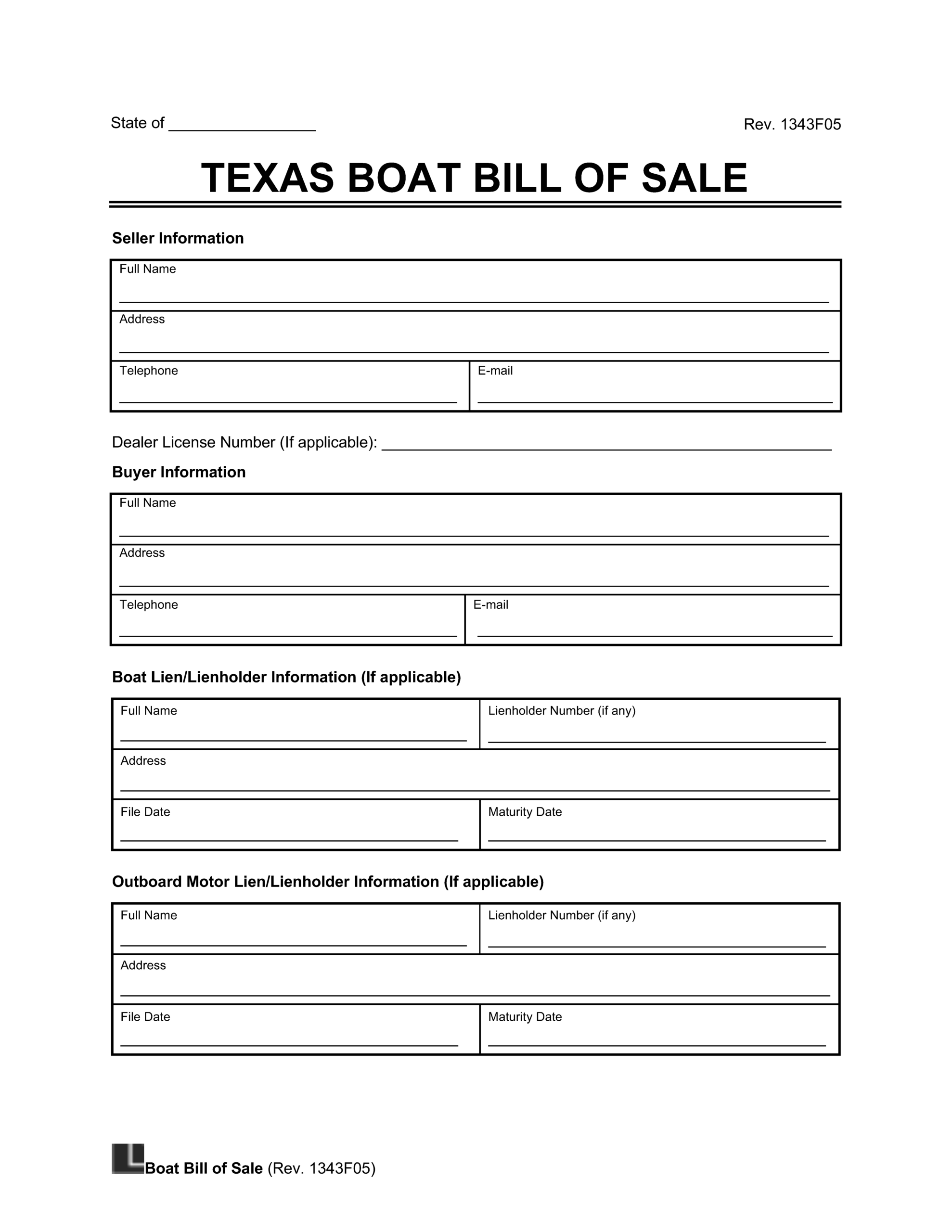 Free Texas Boat Bill Of Sale Template | Pdf &amp;amp; Word inside Free Printable Boat Trailer Bill Of Sale