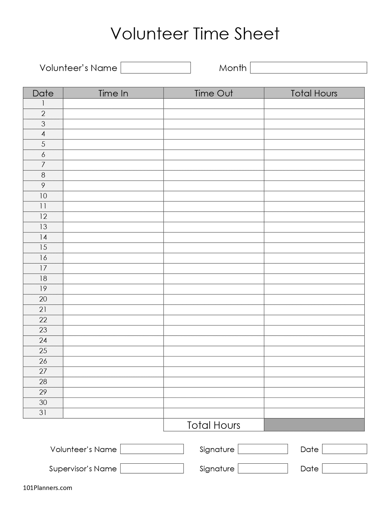Free Timesheet Template Printables | Instant Download pertaining to FREE Printable Blank Time Sheets