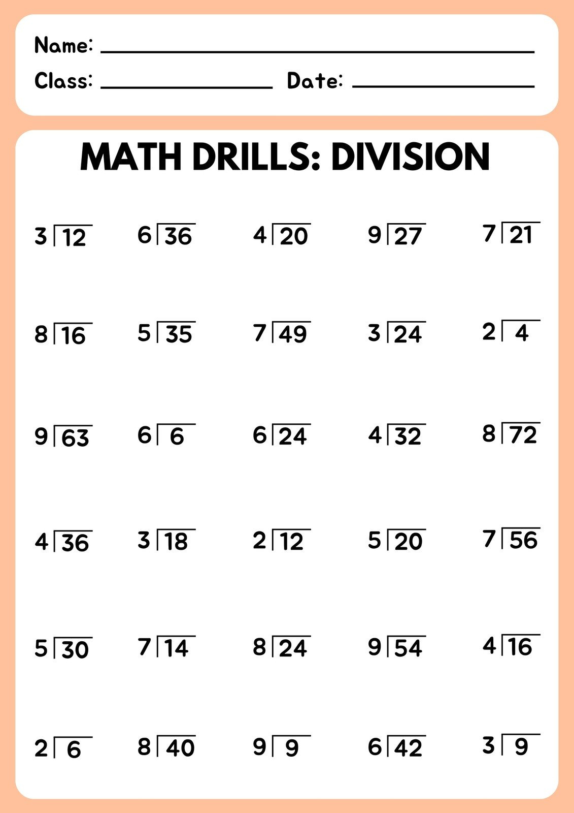 Free To Edit And Print Division Worksheet Templates | Canva with regard to FREE Printable Basic Division Worksheets