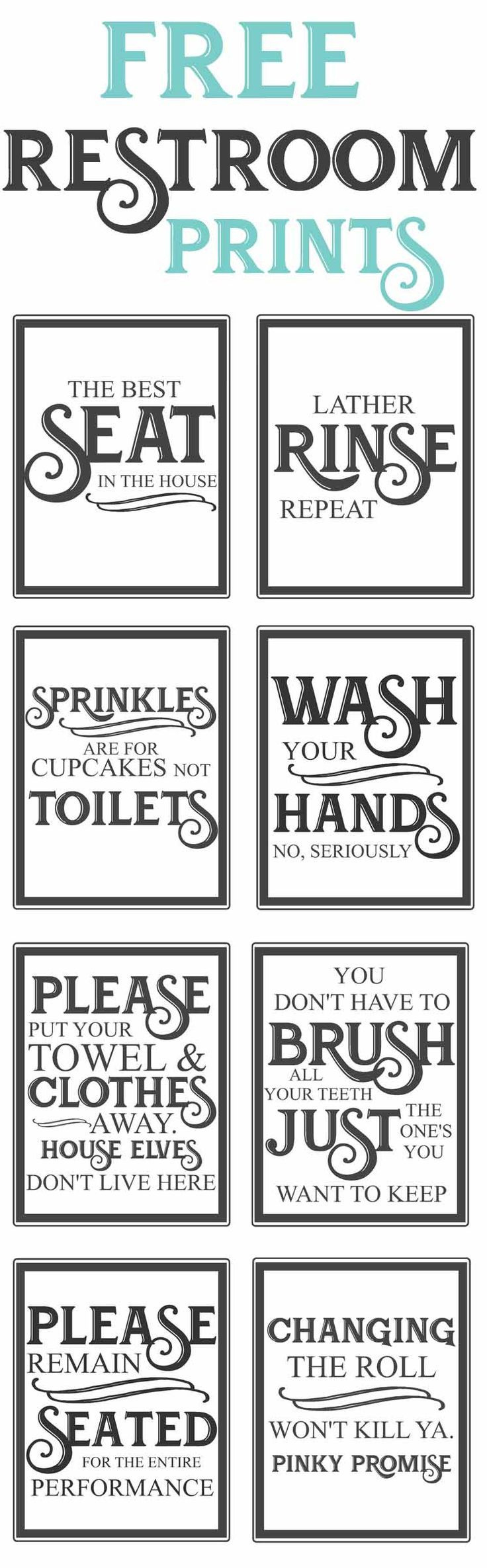 Free Vintage Bathroom Printables - with regard to Free Printable Bathroom Signs Printable