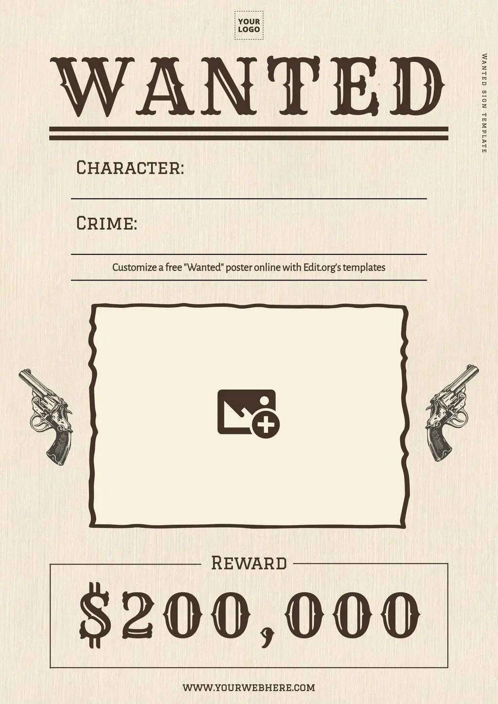Free Wanted Poster Generator within Free Printable Blank Wanted Poster