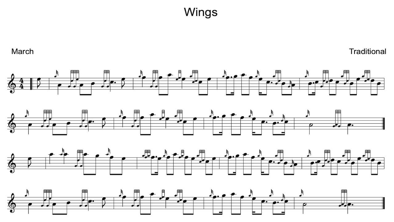 Free Wings Bagpipe Sheet Music – Printable Pdf intended for Free Printable Bagpipe Sheet Music
