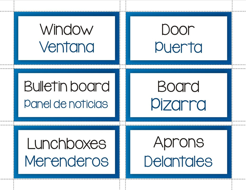 Freebies! - Hundred Languages in FREE Printable Bilingual Classroom Labels