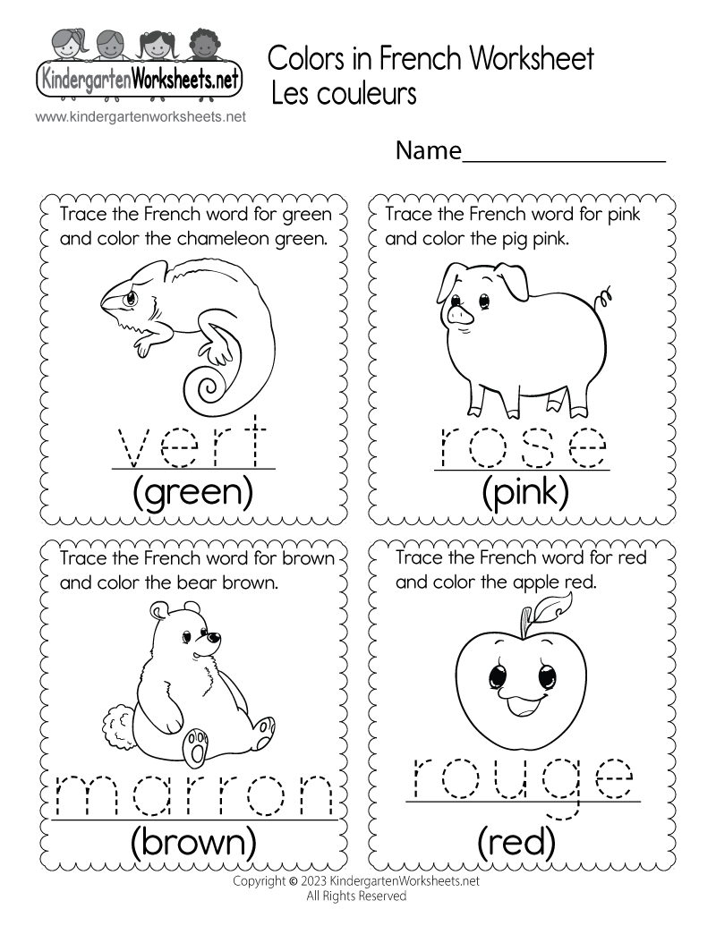 French Colors Worksheet - Free Printable, Digital, &amp;amp; Pdf regarding FREE Printable Beginner French Worksheets