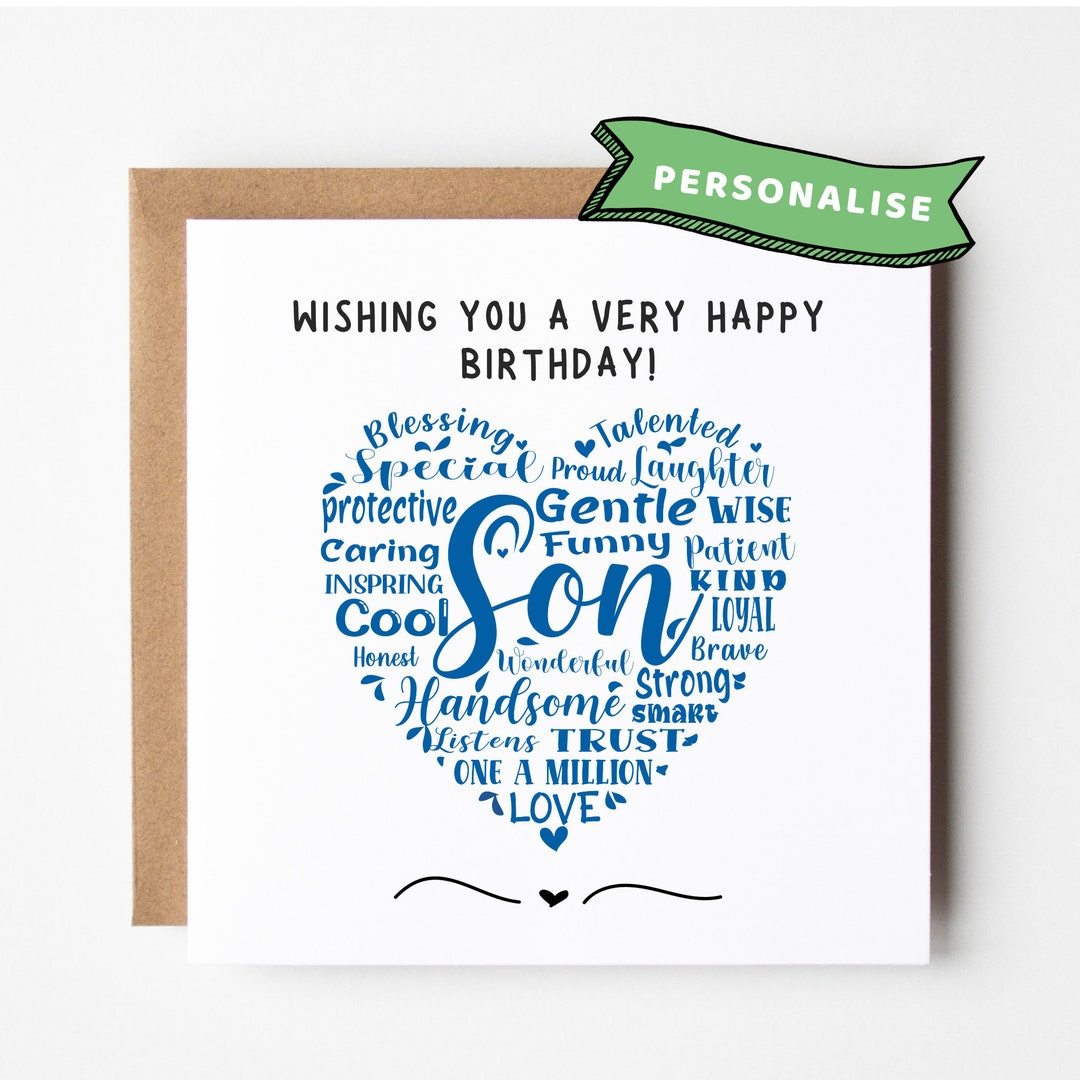 From Mom Happy Birthday Son Printable Card - Photos And Vectors throughout Free Printable Birthday Cards For Adult Son