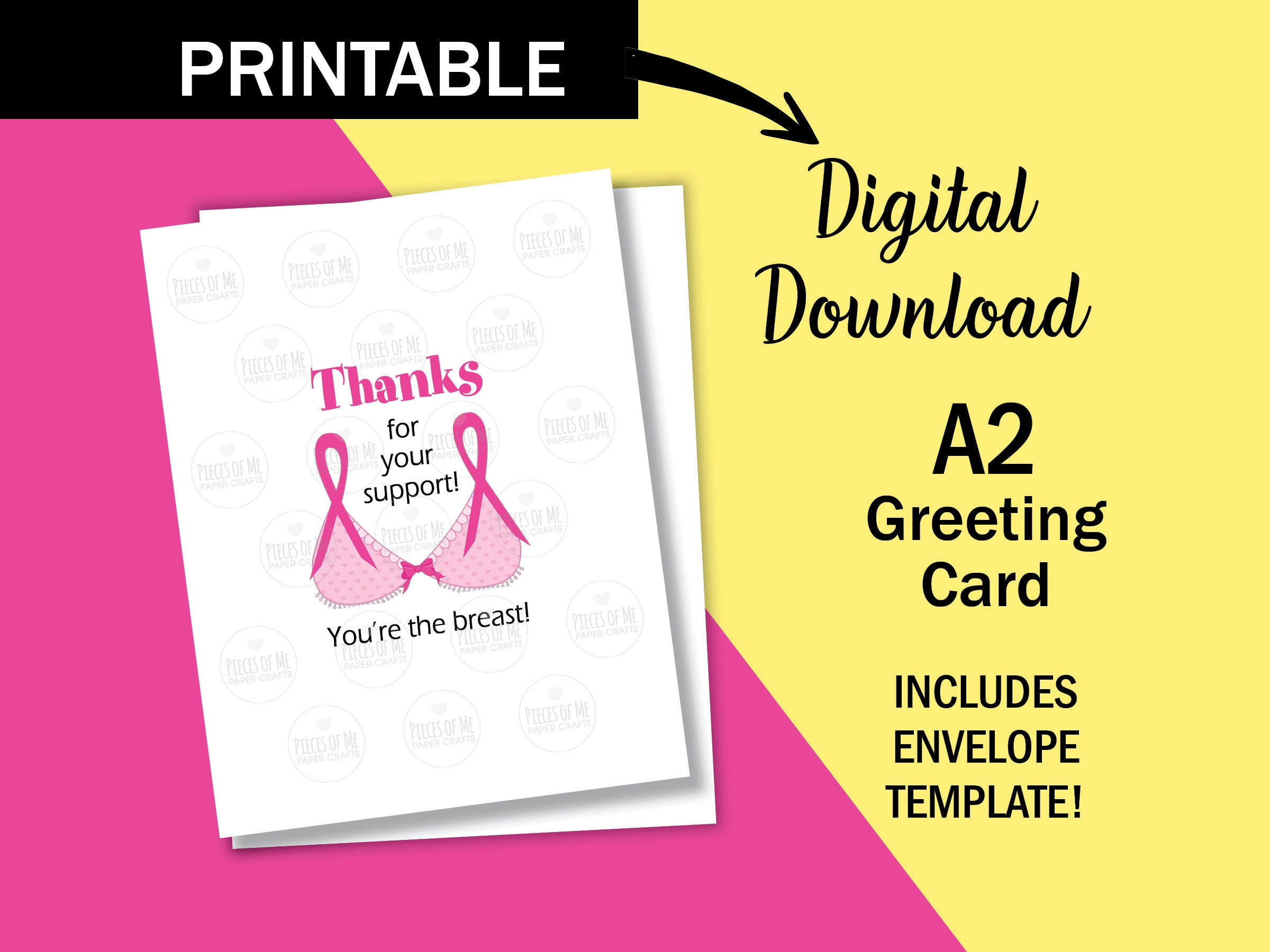 Funny Breast Cancer Thank You Card: You&amp;#039;Re The Best (Printable pertaining to Free Printable Breast Cancer Thank You Cards