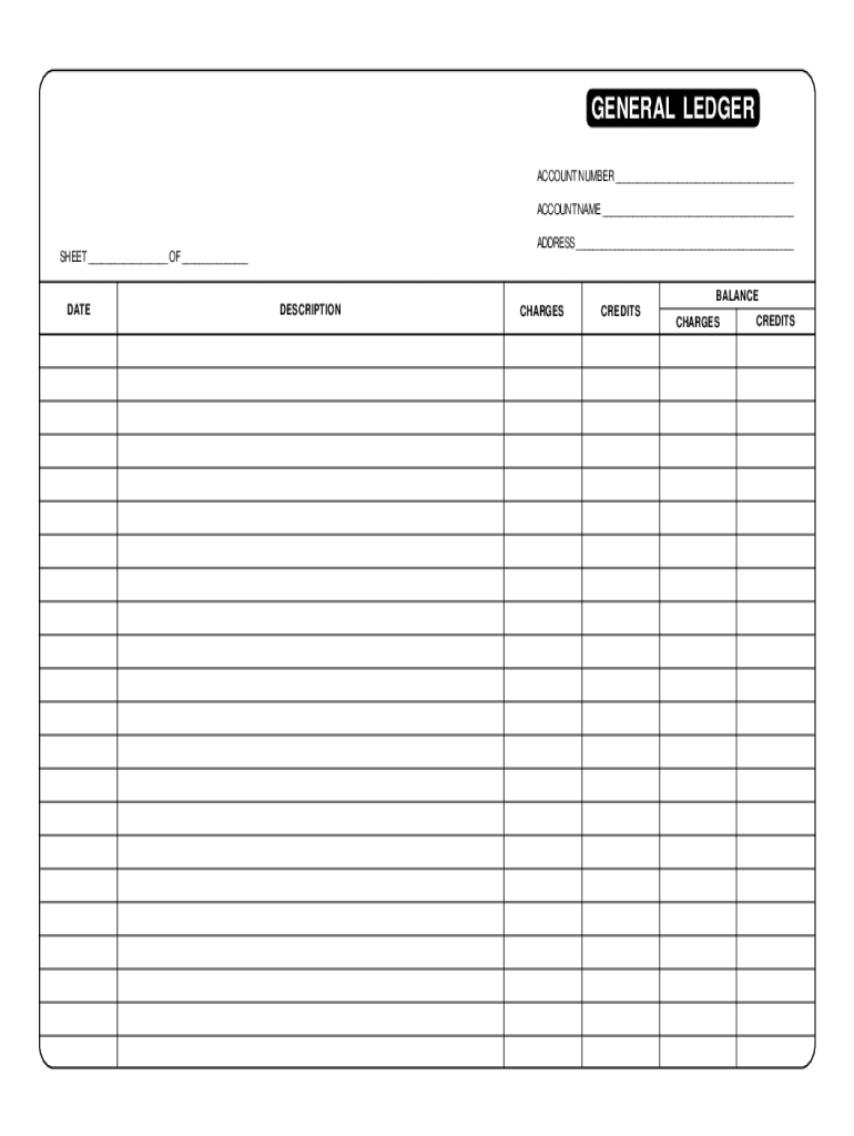 General Ledger Form - Fill Online, Printable, Fillable, Blank pertaining to FREE Printable Blank Ledger Sheets
