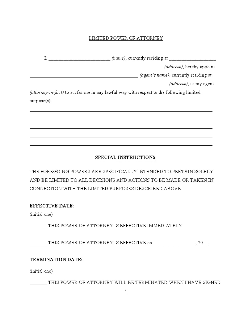 Get Free Power Of Attorney Forms | Fillable Poa Templates throughout FREE Printable Blank Power of Attorney Form