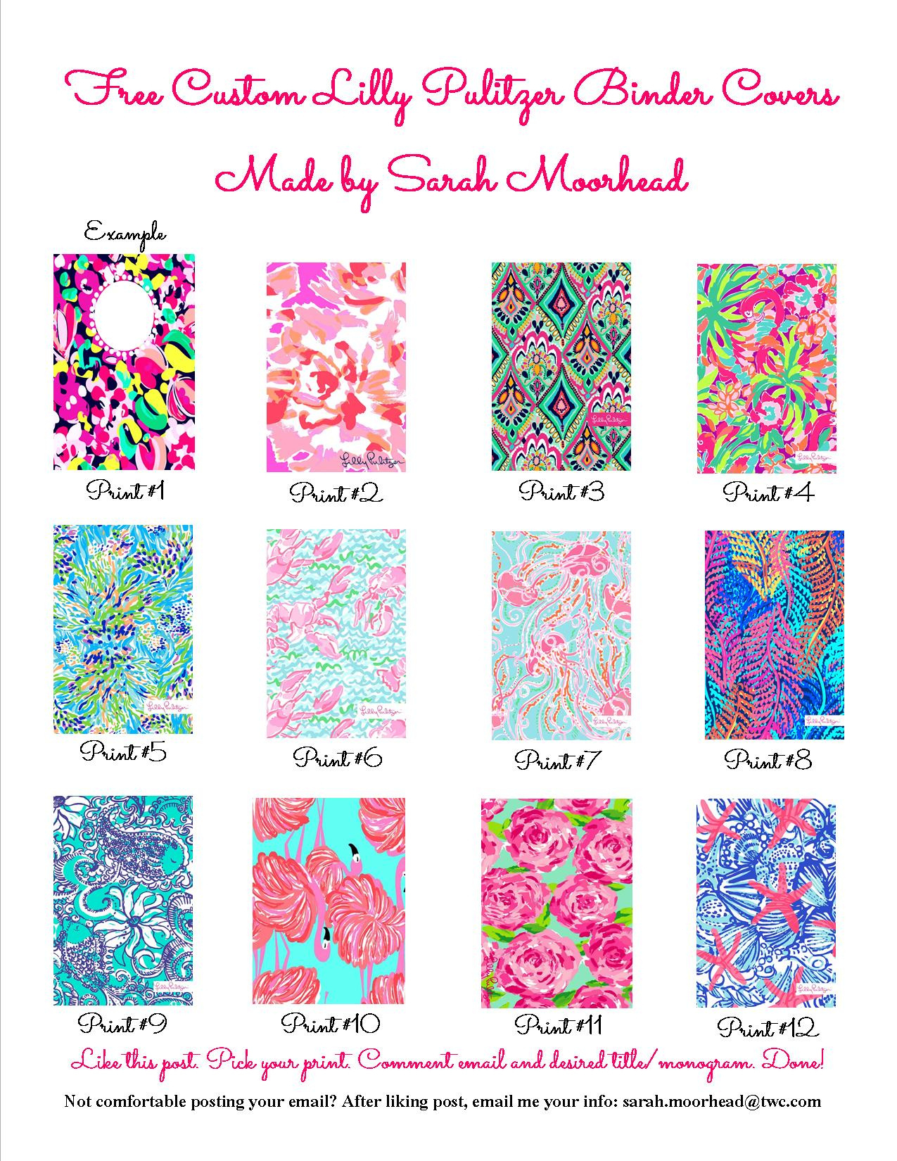 Get Your Free Lilly Binder Cover! | Sarah Something in FREE Printable Binder Covers Lilly Pulitzer