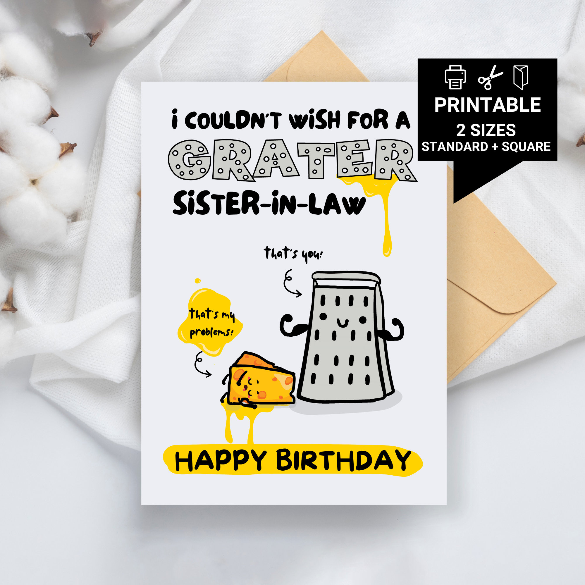 Grater Sister-In-Law, Funny Printable Birthday Card, Printable within FREE Printable Birthday Cards For Sister In Law