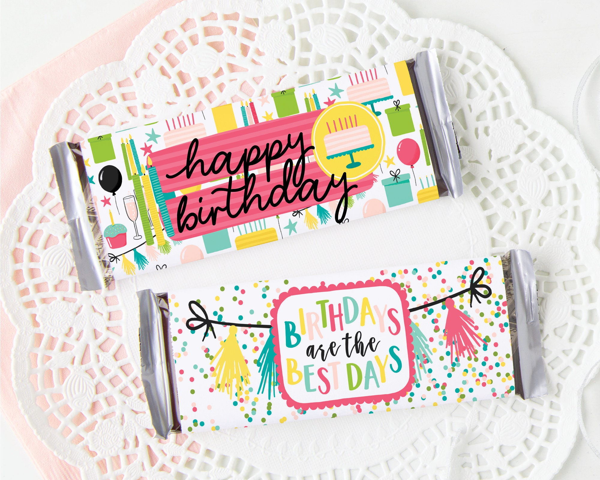 Happy Birthday Candy Bar Wrappers - Druckbare Candy Bar Verpackung intended for FREE Printable Birthday Candy Bar Wrappers