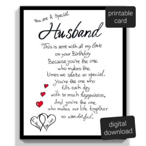 Happy Birthday Card For My Husband Birthday Card Husband Printable throughout FREE Printable Birthday Cards For My Husband