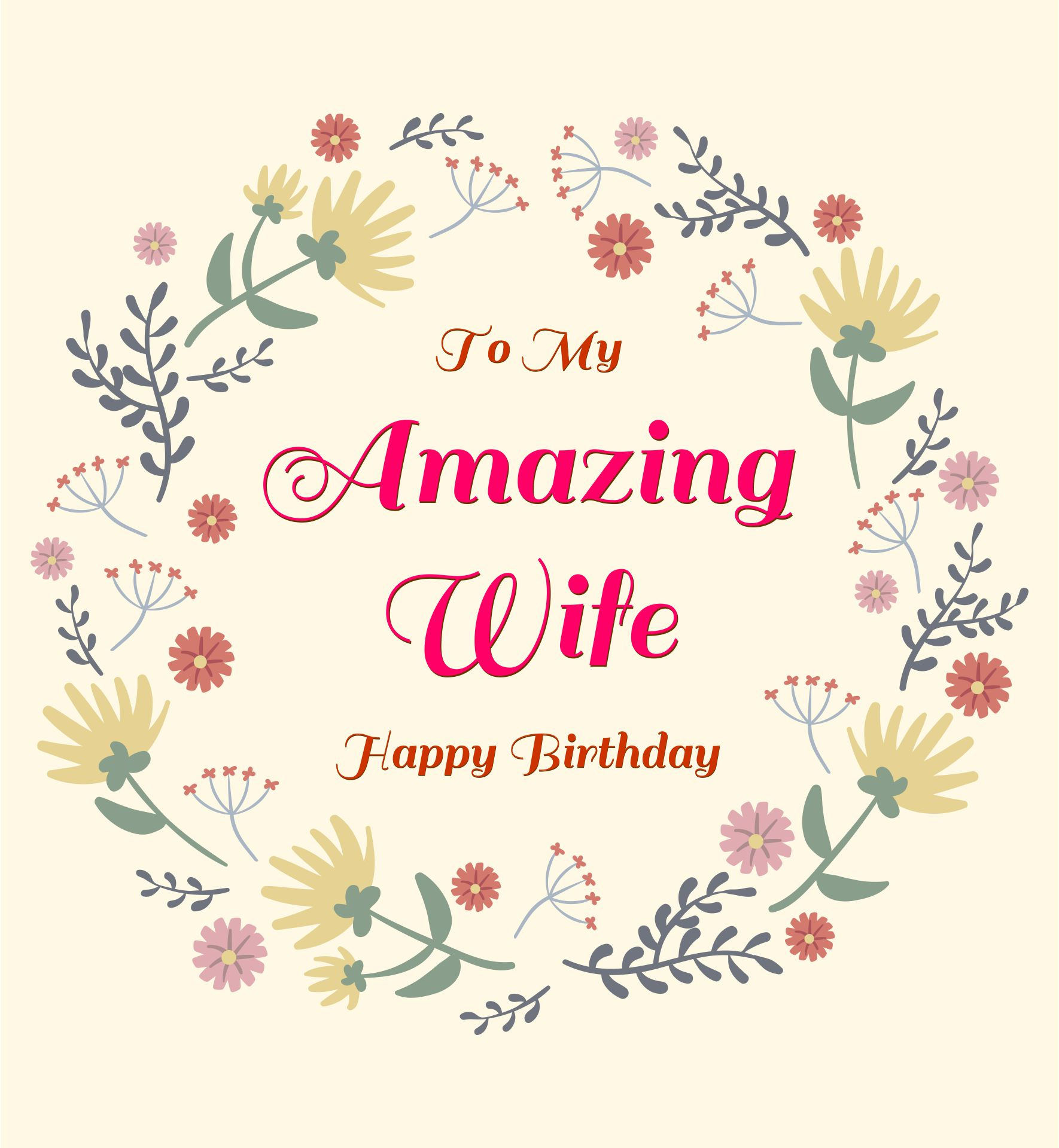 Happy Birthday Card For My Wife Birthday Card For My Wife intended for Free Printable Birthday Cards For My Wife