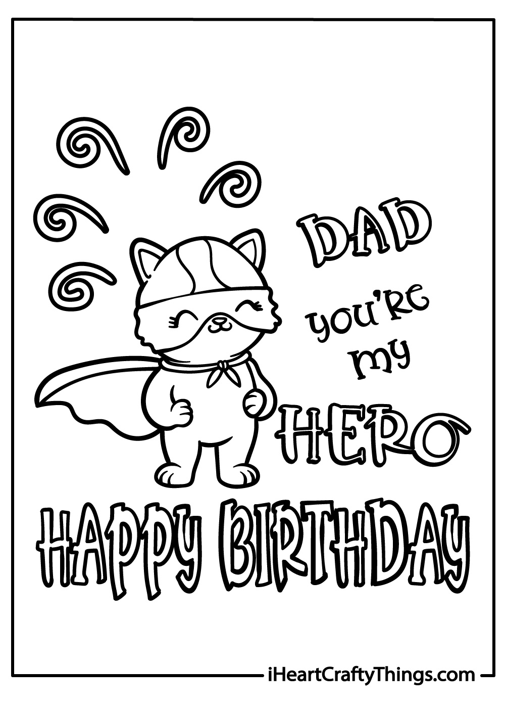 Happy Birthday Dad Coloring Pages (100% Free Printables) throughout FREE Printable Birthday Cards For Dad From Daughter