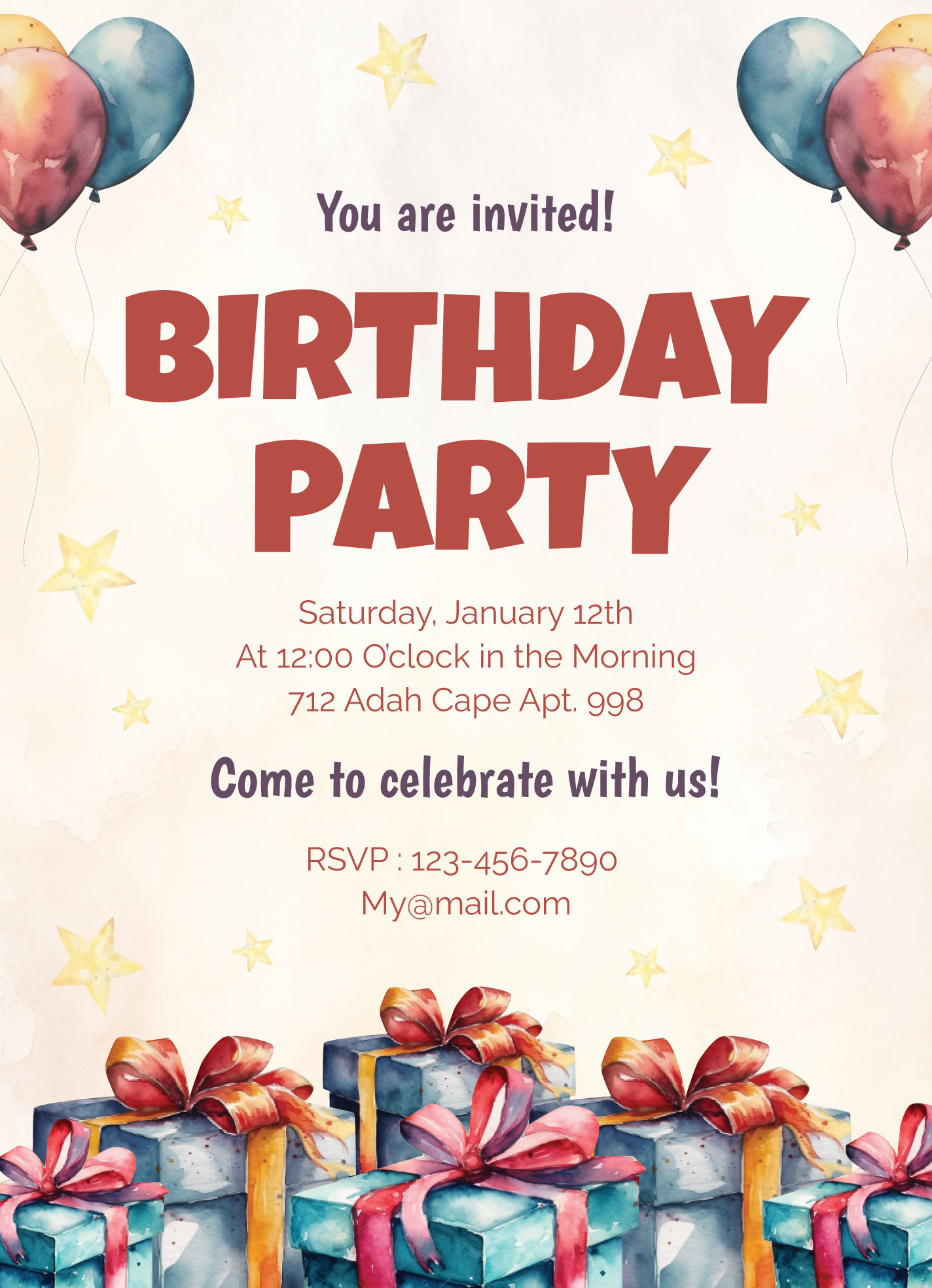 Happy Birthday Flyer Free Google Docs Template - Gdoc.io within Free Printable Birthday Flyer Templates