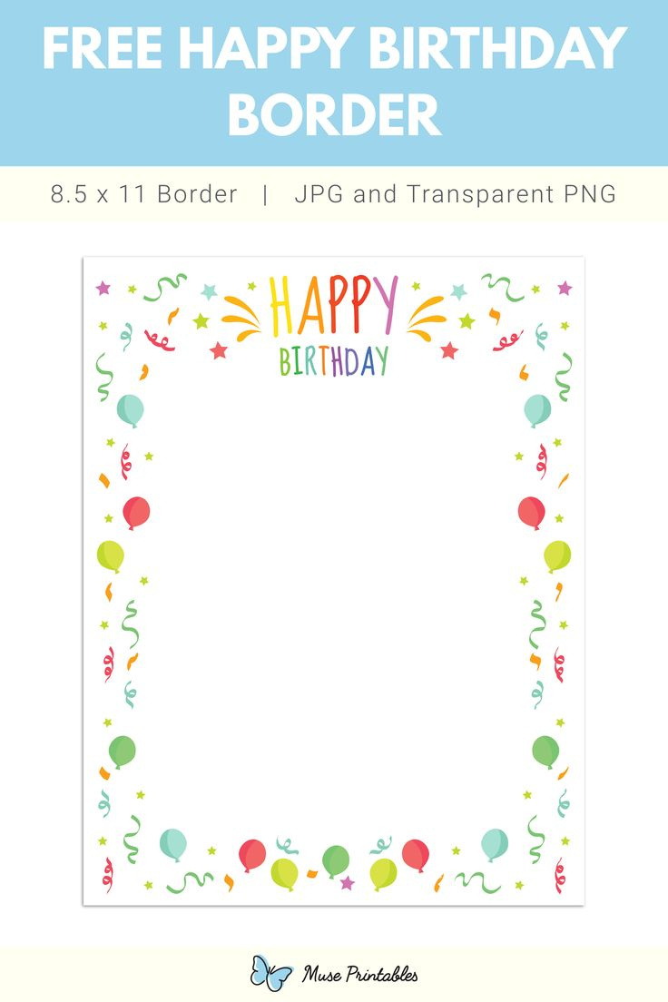 Happy Birthday&amp;quot; Page Border pertaining to FREE Printable Birthday Stationery Borders