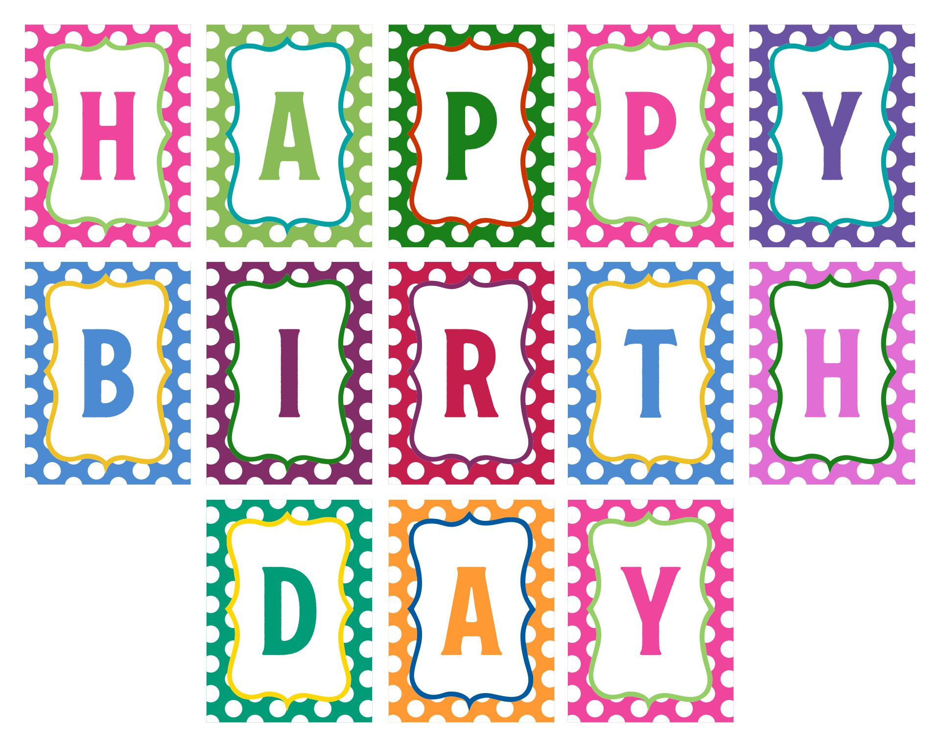 Happy Birthday Printable Letters - Printable Party Favors intended for FREE Printable Birthday Banner Letters
