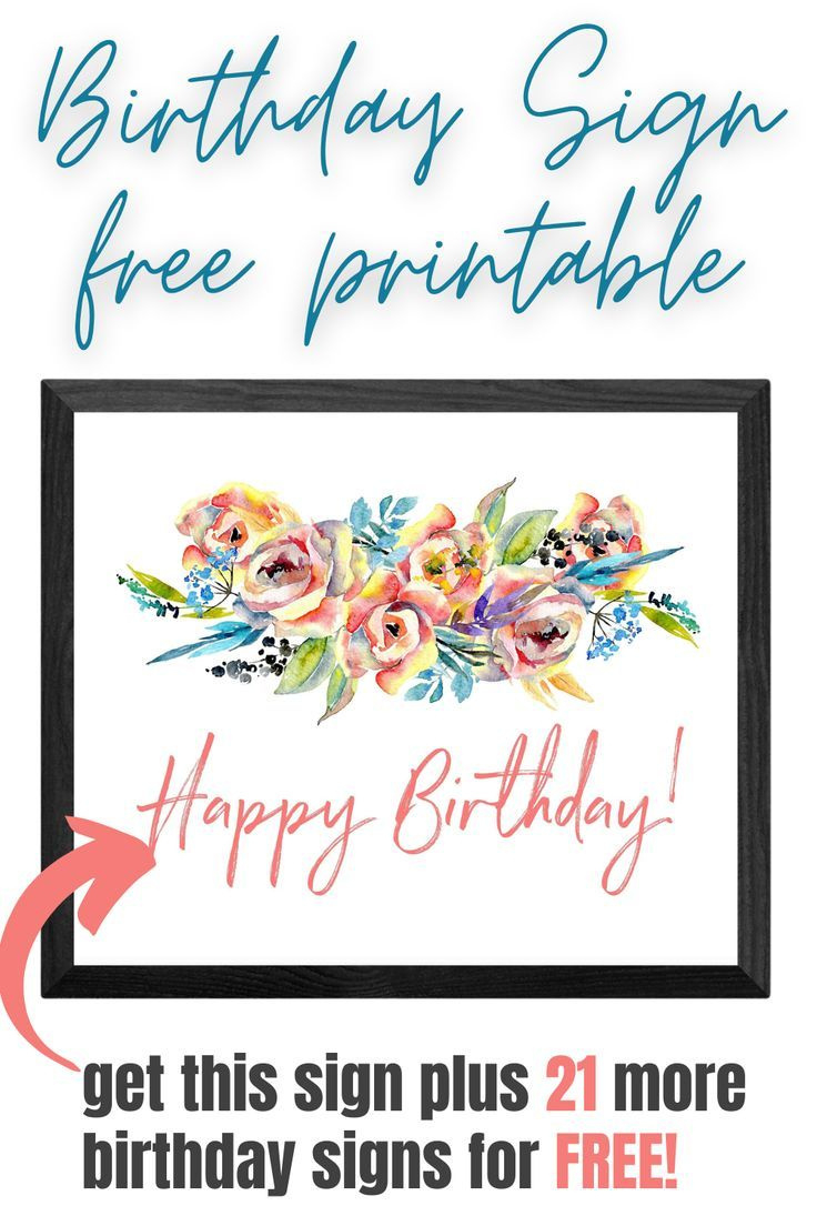 Happy Birthday Sign Printable Free (22 Designs) within FREE Printable Birthday Signs For Adults
