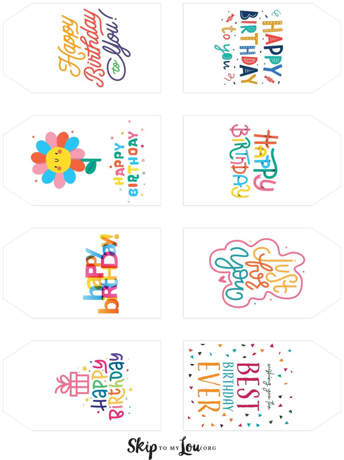 Happy Birthday Tags | Skip To My Lou inside Free Printable Birthday Label Templates