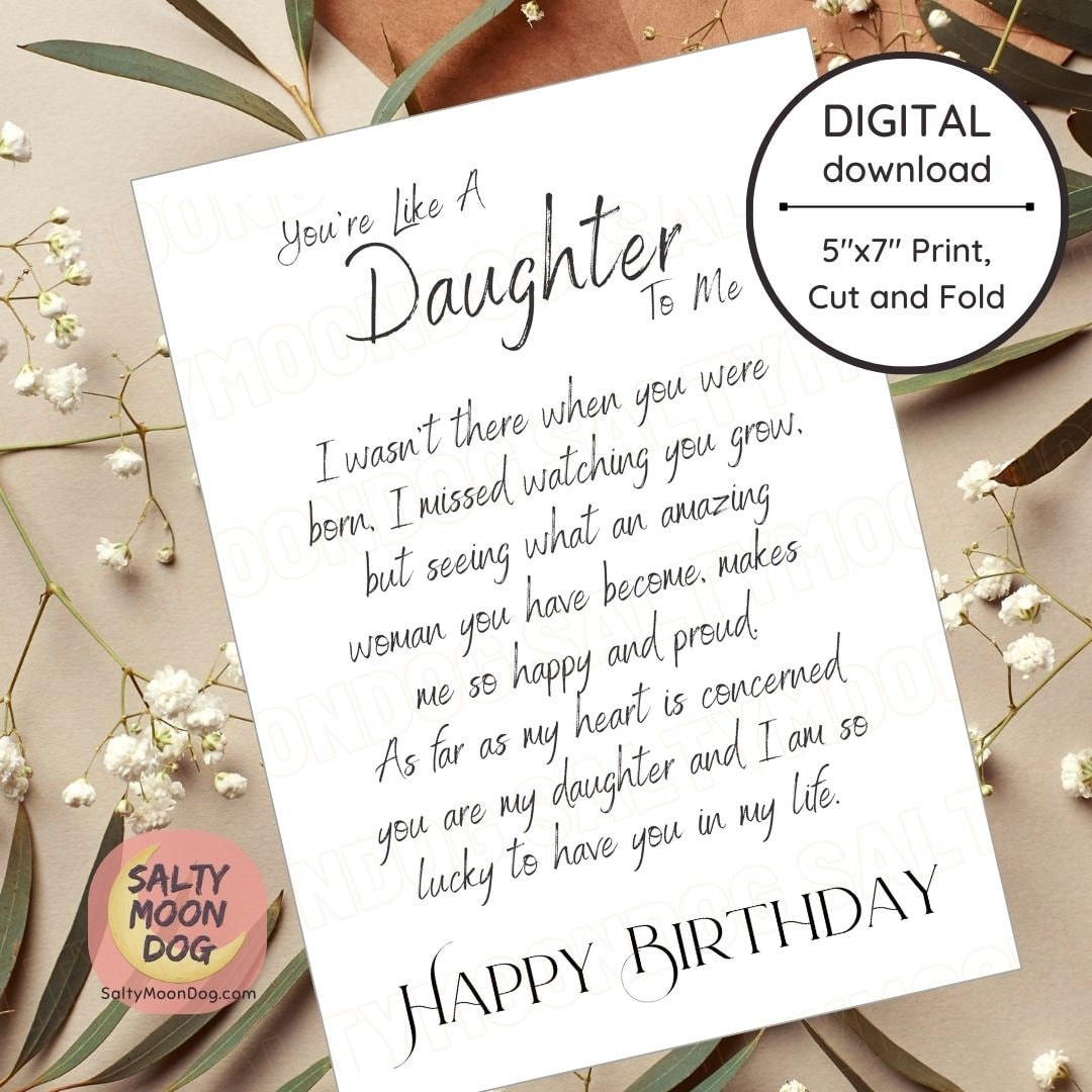 Heart Touching Happy Birthday Daughter Adult Downloadable Free for FREE Printable Birthday Cards For Daughter