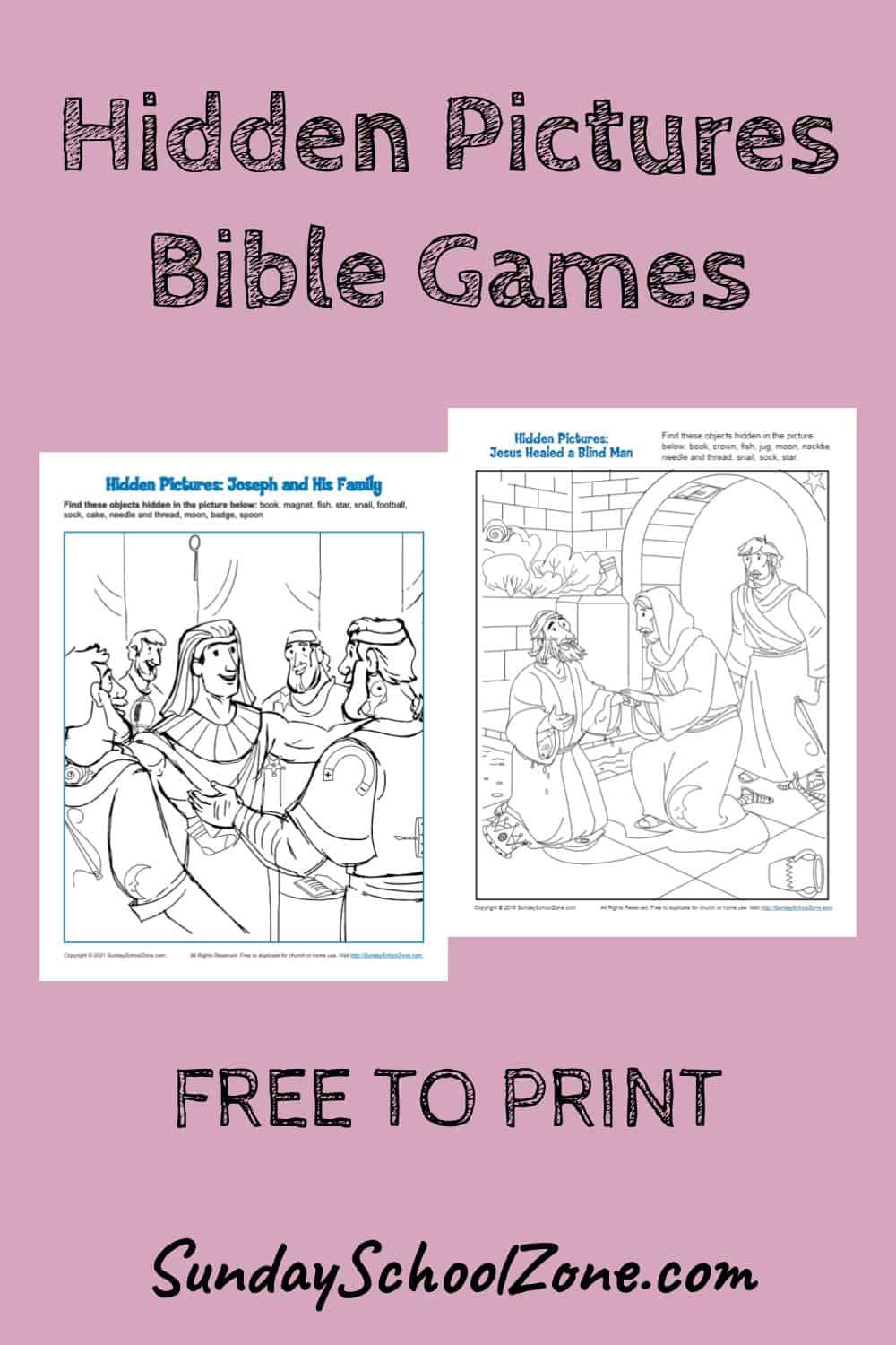 Hidden Picture Bible Activities For Children On Sunday School Zone with Free Printable Bible Hidden Pictures