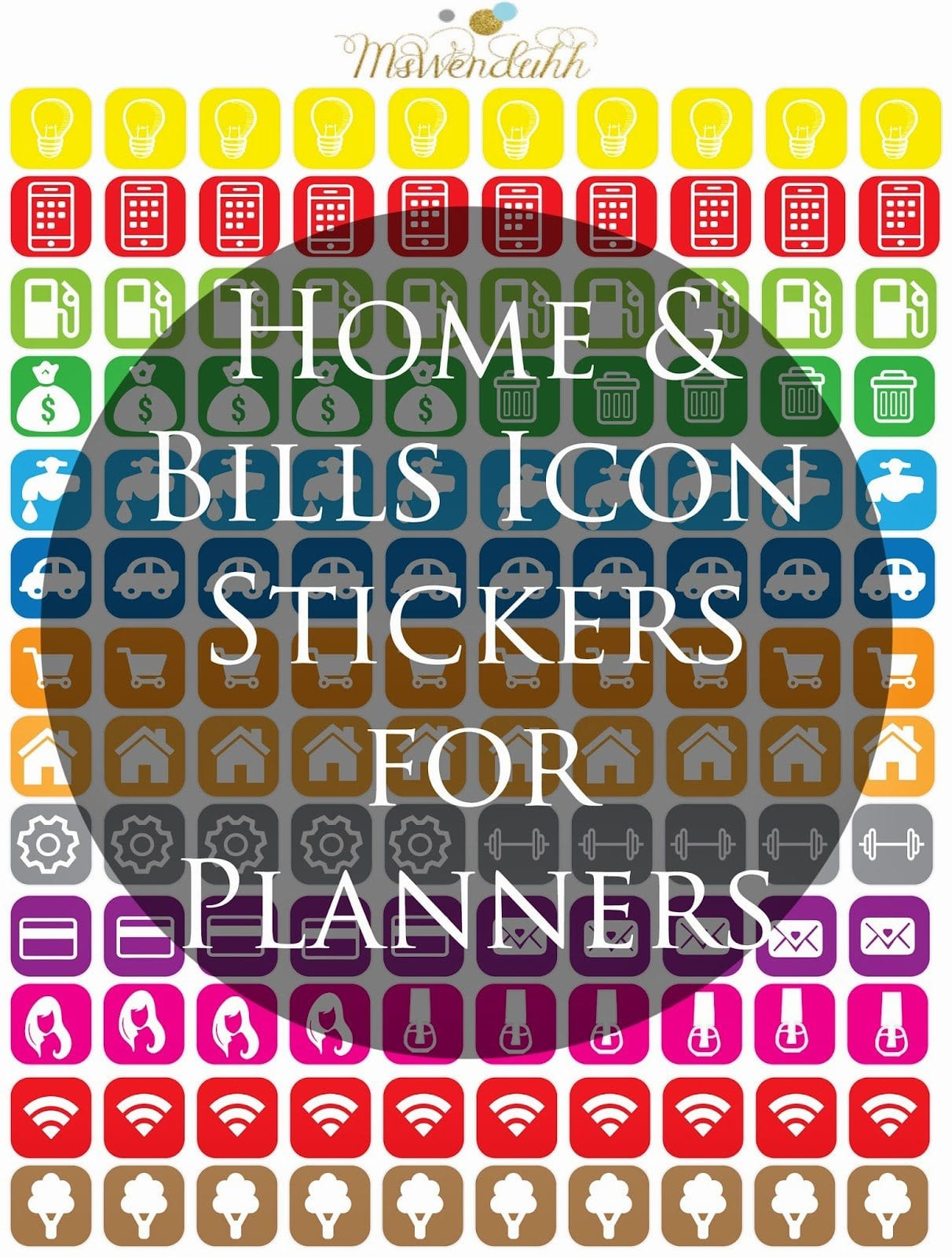 Home &amp;amp; Bill Icons Stickers | Wendaful Planning – Planners with regard to FREE Printable Bill Due Stickers