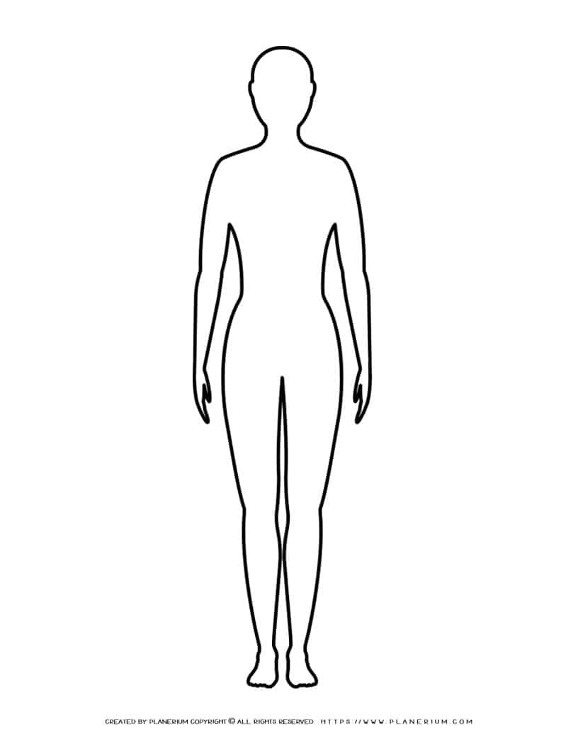 Human Body Outline Printable regarding FREE Printable Body Outline Template