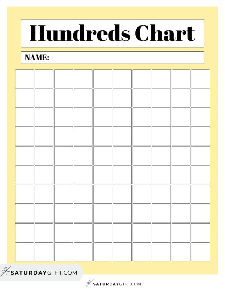 Hundreds Chart Printable - 19 Free Numbers 1 To 100 Worksheets in FREE Printable Blank 100 Chart Printable