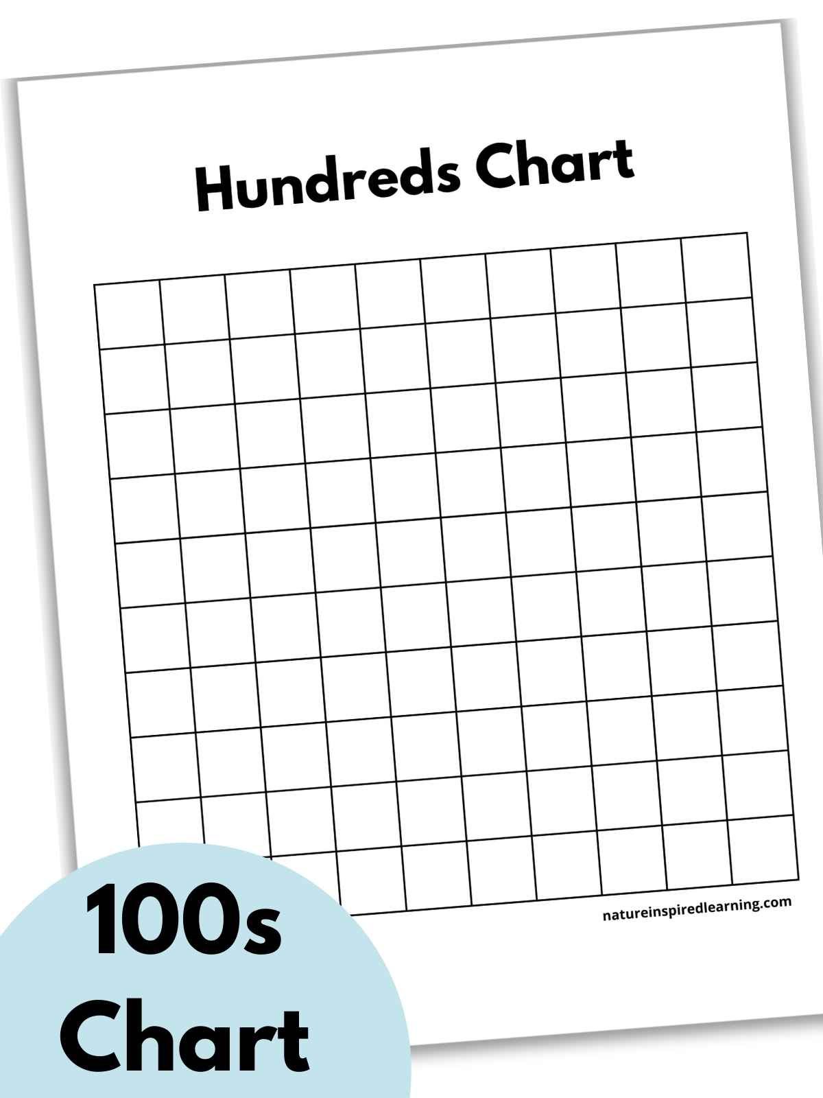 Hundreds Charts (Free Printable) - Nature Inspired Learning for FREE Printable Blank Hundreds Chart
