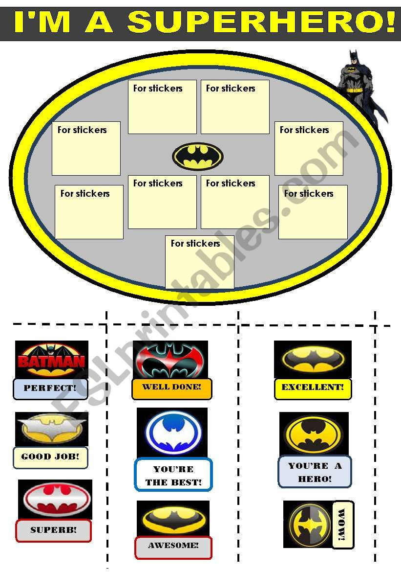 I Am A Superhero! !!!! For Boys!!! - A Set Of Batman Themed Reward in Free Printable Batman Reward Chart