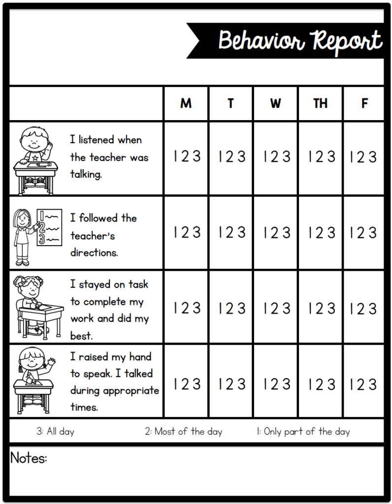 Individual Behavior Chart Freebies - Sarah&amp;#039;S Teaching Snippets within Free Printable Behaviour Charts For Teachers