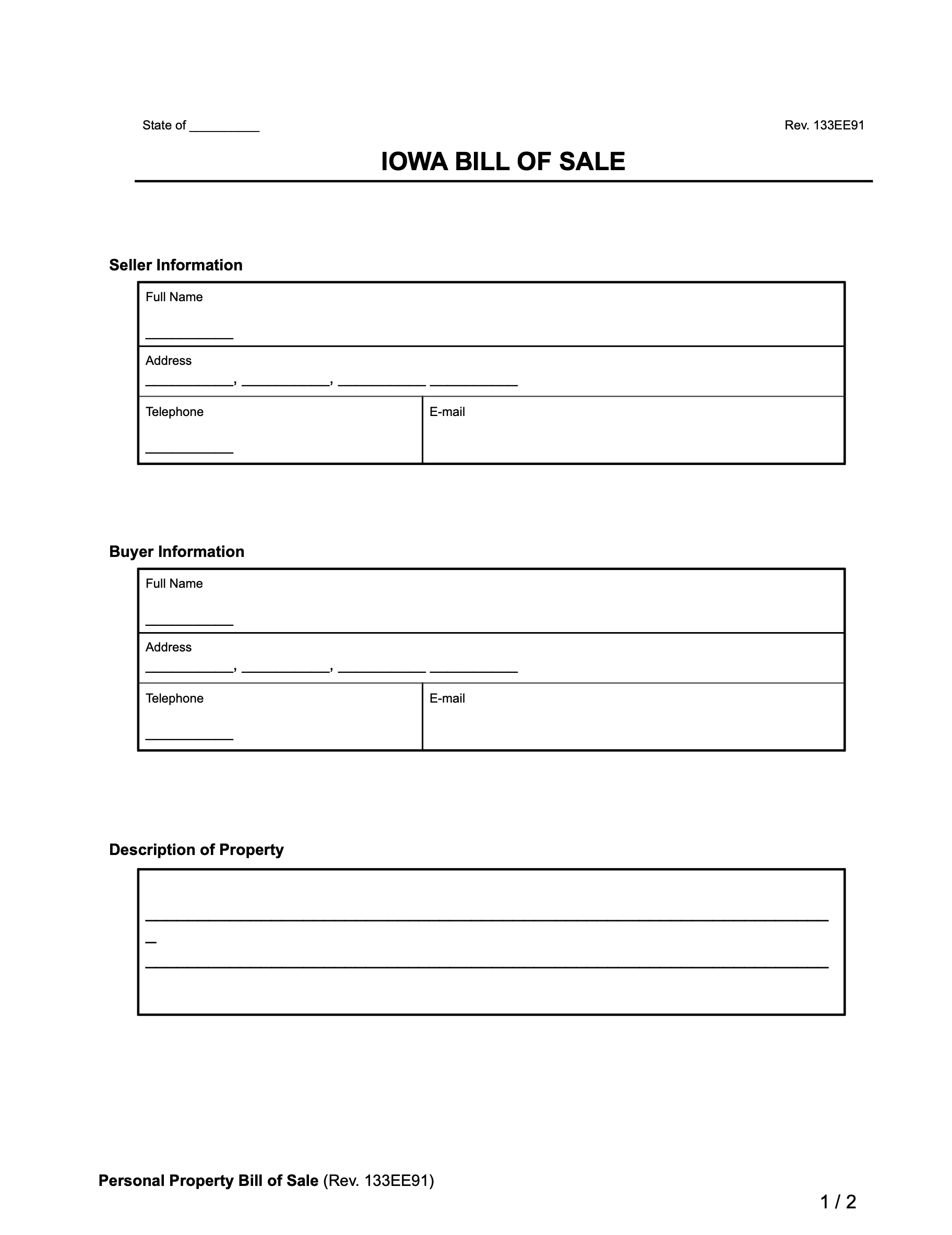 Iowa Bill Of Sale Forms (Pdf &amp;amp; Word) | Legal Templates for FREE Printable Bill of Sale For Car Iowa