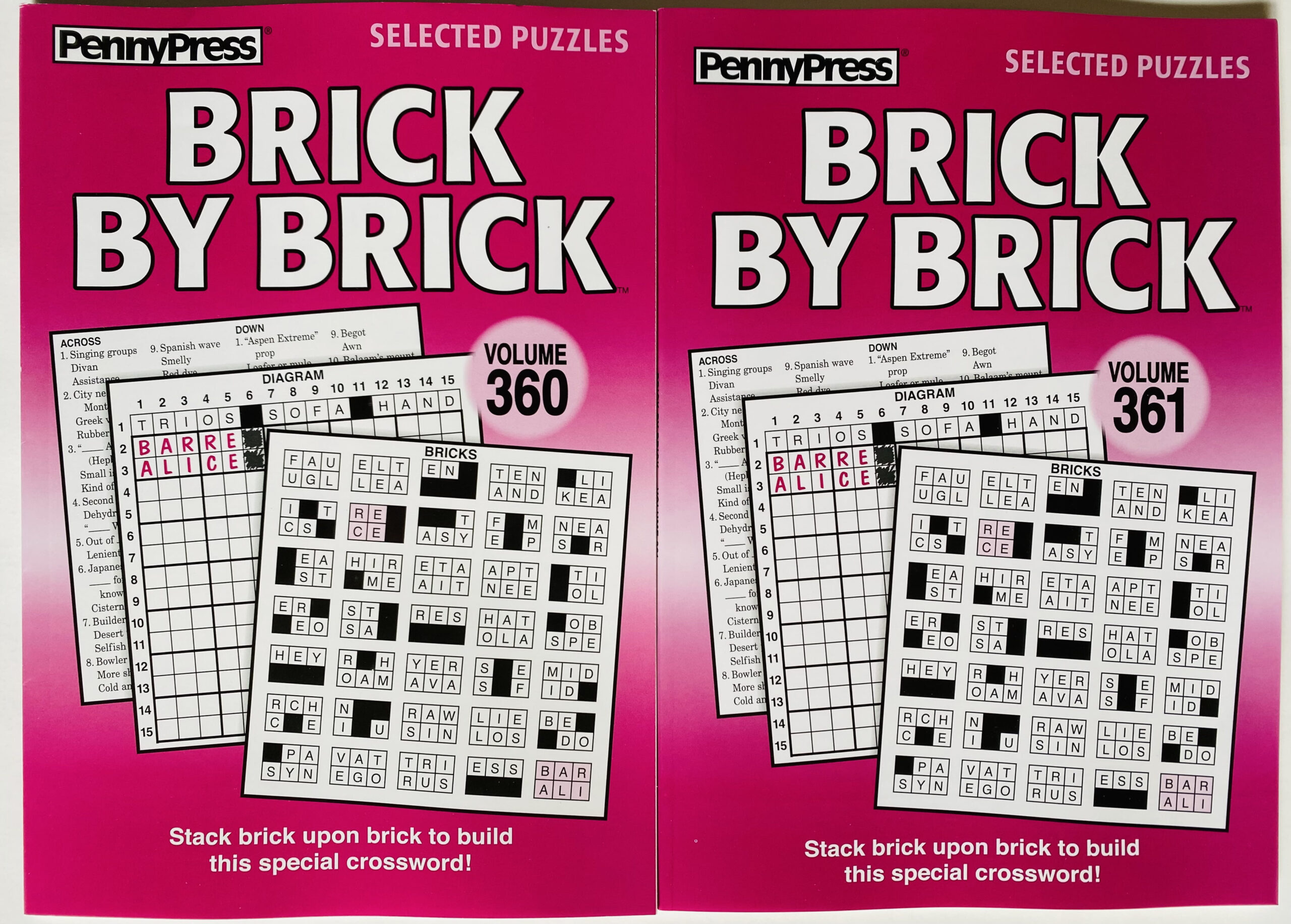 Issues 361 And 360 Of The Brickbrick Crossword Puzzles From inside FREE Printable Brick by Brick Puzzles