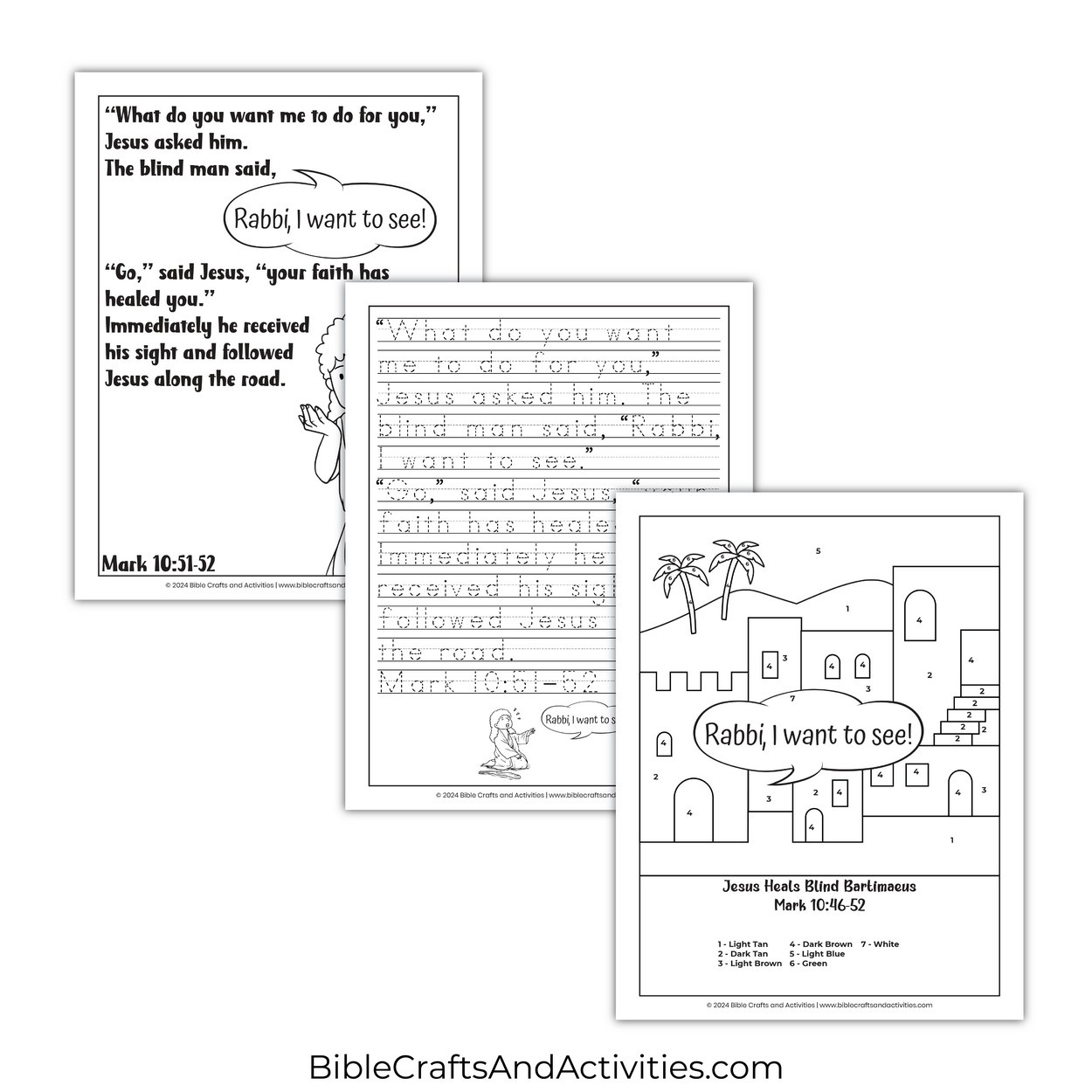 Jesus Heals Blind Bartimaeus Activity Pages - Bible Crafts Shop intended for FREE Printable Blind Bartimaeus Activity Sheet