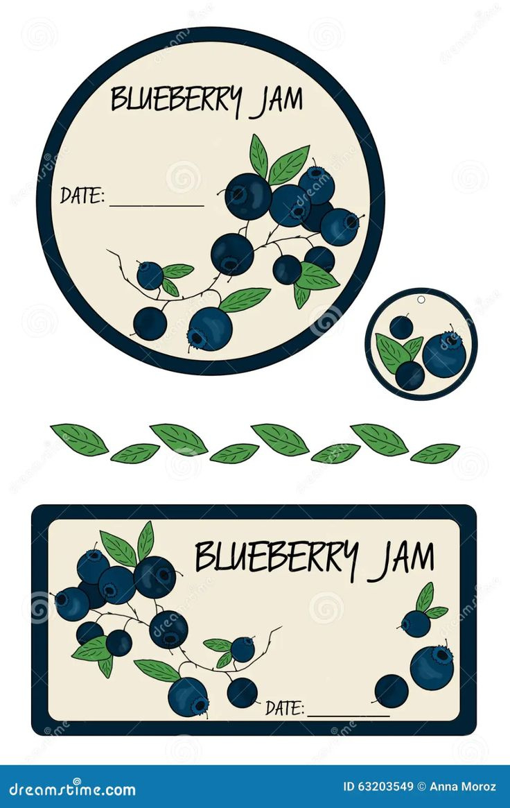 Label Blueberry Jam Stock Illustration. Illustration Of Compote with regard to FREE Printable Blueberry Jam Labels