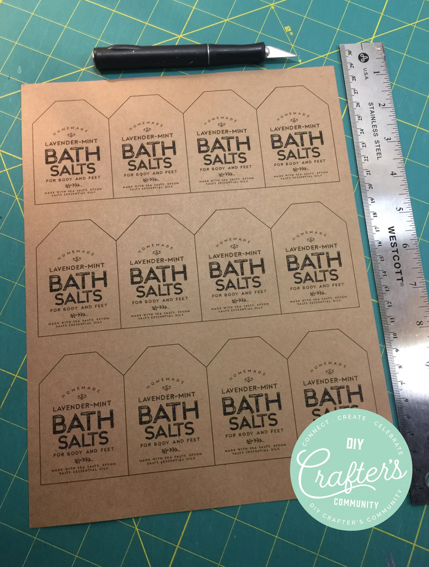 Lavender-Mint Bath Salts Labels Tutorial — Diy Labels Club for Free Printable Bath Salt Labels