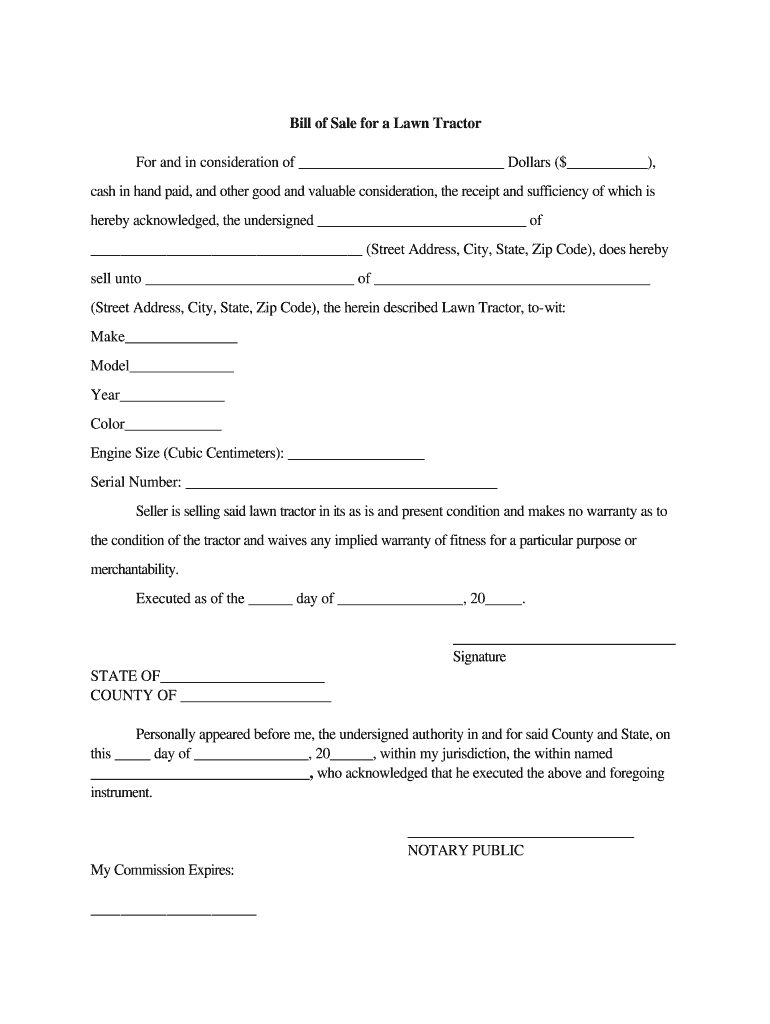 Lawn Mower Bill Of Sale: Fill Out & Sign Online | Dochub inside Free Printable Bill Of Sale For Lawn Mower
