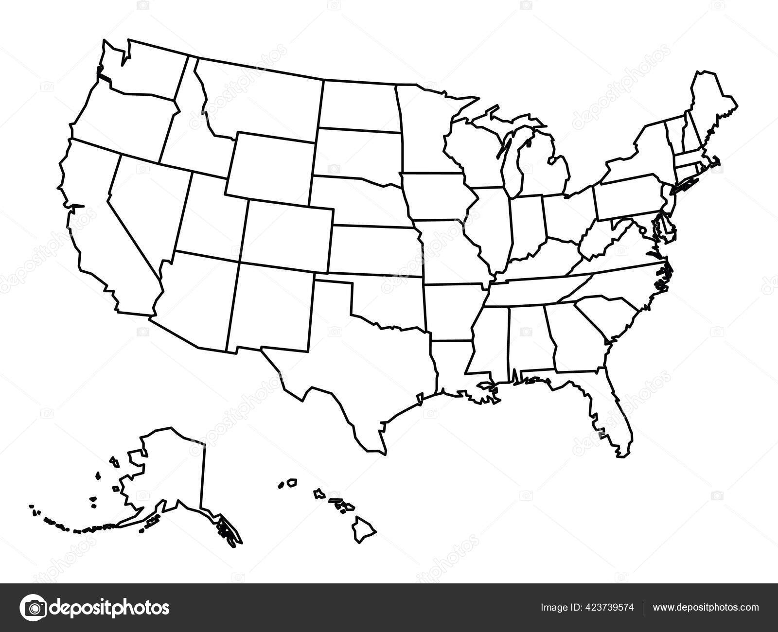 Leere Umrisskarte Der Usa Stock-Vektorbild Von ©Pyty 423739574 for FREE Printable Blank Outline Map of the United States