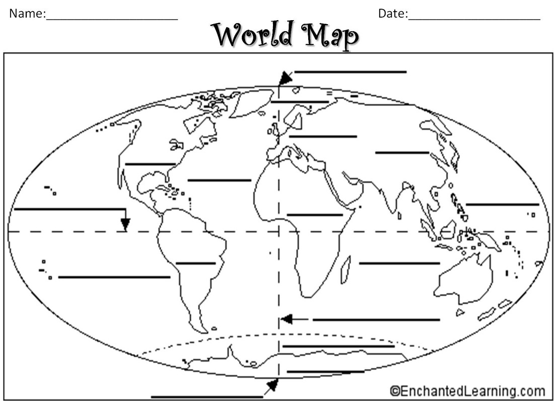 Lesson 3 - Geography &amp;amp; Us! regarding Free Printable Blank Map Of Continents And Oceans To Label