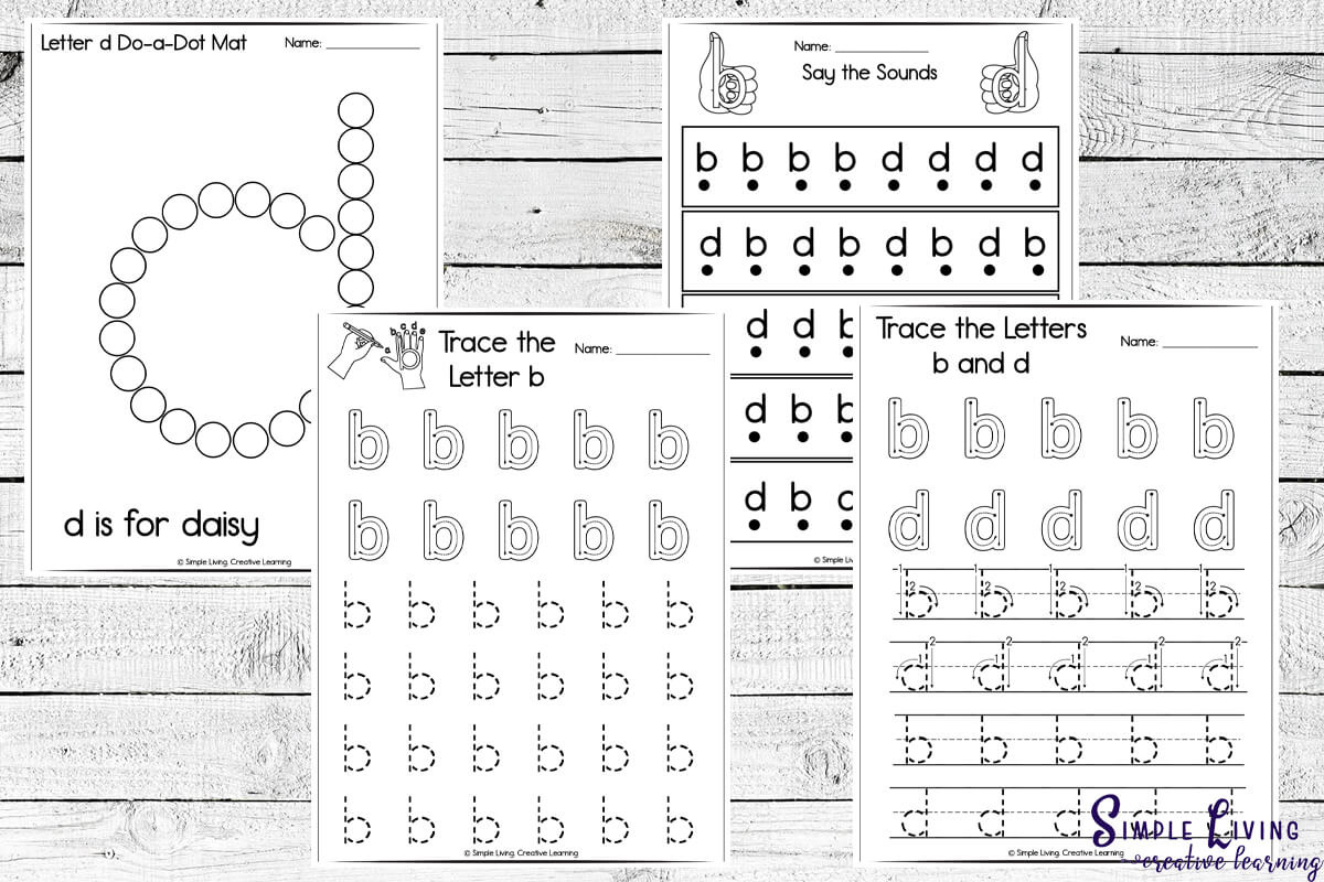 Letter B And D Reversal Printables - Simple Living. Creative Learning inside FREE Printable B and D Confusion Worksheet